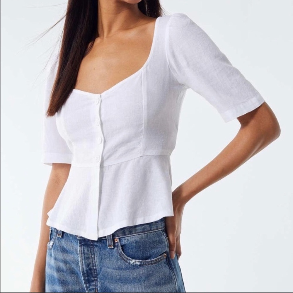 Urban outfitters white peplum top